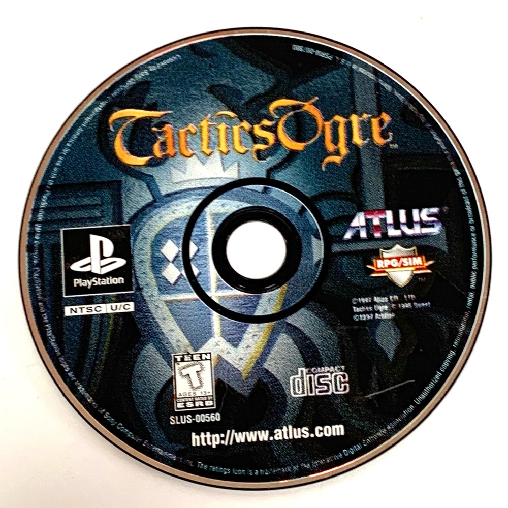 Tactics Ogre 1998 Playstation 1 PS1 RPG video game - Disc only - Works